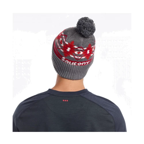 Шапка Saucony Rested Pom Beanie размер UNI серая (800031-LGH): Производитель Saucony