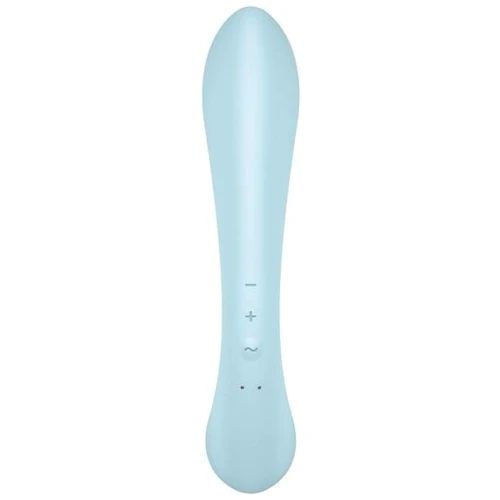 Двухсторонний вибратор-кролик Satisfyer Triple Oh Light Blue, 3 мотора, рукоятка-массажер