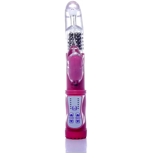 Вибратор с ротацией и стимулятором клитора Boss Series - Bird PINK, BS2600096