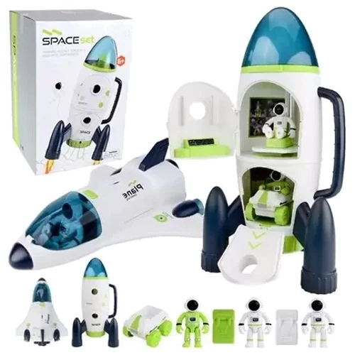 Ігровий набір Space Set ракета 43 см, космоліт, машина, космонавт 3 шт. (YB1988)