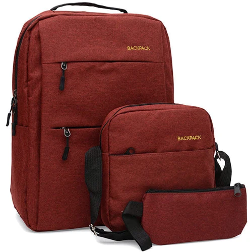 Мужской рюкзак Monsen красный (C11083-red): Фактура Тканая, Матовая