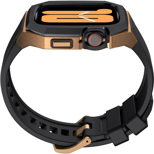Аксессуар для Watch Fluororuuber with Stainless Stell Case Black/Gold (FLS181117) for Apple Watch 44/45/49mm Ultra фото 10