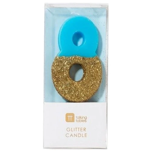 Сервировка стола Свечка-номер 8 Talking Tables Голубого цвета 1 шт (BDAY-CANDLE-BLU-8) фото 1