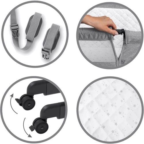 Приставне ліжечко Kidwell Snuzzy Light Grey