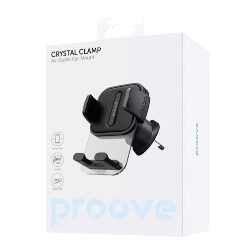 Держатель Proove Car Holder Air Vent Crystal Clamp Black: Совместимость Для смартфона, универсальный, Apple