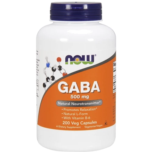 NOW Foods GABA 500 mg 200 VCAPS ГАМК (гамма-аміномасляна кислота)