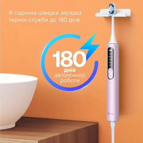 Зубная щетка Bitvae S3 Smart 4 насадки и футляр pink фото 5