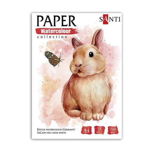 Набор акварельной бумаги SANTI Paper Watercolor Collection Animals А4 18 листов (130520)