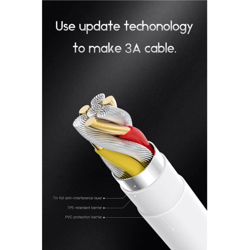 Кабель T-PHOX USB Cable to Lightning/microUSB/USB-C 3A 1.2m White (T-F831 White) фото 6