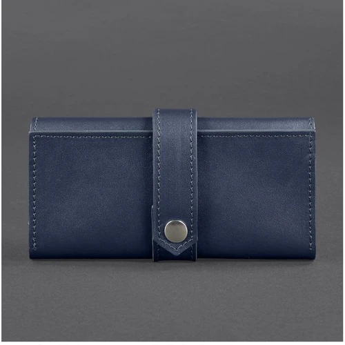 Женский кошелек BlankNote синий (BN-PM-3-navy-blue): Материал Натуральная кожа