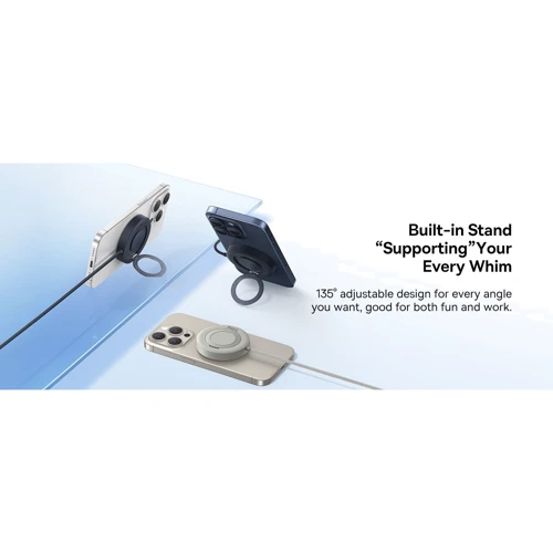 Зарядное устройство Baseus Wireless Charging Magnetic Mini4 Stand Qi2 15W Titanium Gold (P10273300G21-00) for Apple iPhone 16 I 15 I 14 I 13 I 12 series: Особенности Быстрая зарядка, MagSafe