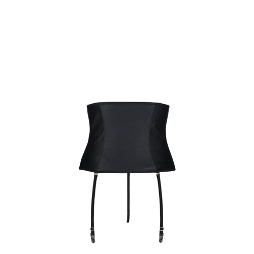 Пояс-корсет из экокожи + стринги Passion Celine Set black 4XL/5XL