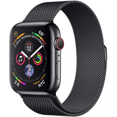 Apple Watch Series 4 44mm GPS+LTE Space Black Stainless Steel Case with Space Black Milanese Loop (MTV62, MTX32)