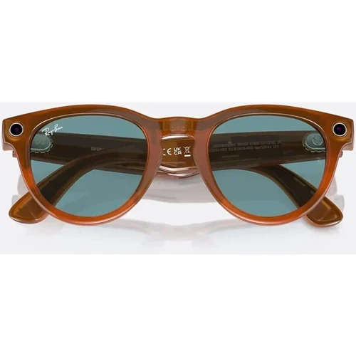 Смарт-окуляри Ray-Ban Meta Headliner Shiny Caramel Transparent Frame/Teal Blue Lenses size M (RW4009 670680 50-23) фото 10