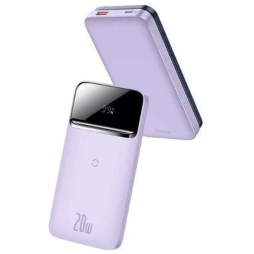 Внешний аккумулятор Baseus Power Bank 10000mAh Wireless Charger Magnetic 20W Purple (PPCX010005): Встроенный кабель нет