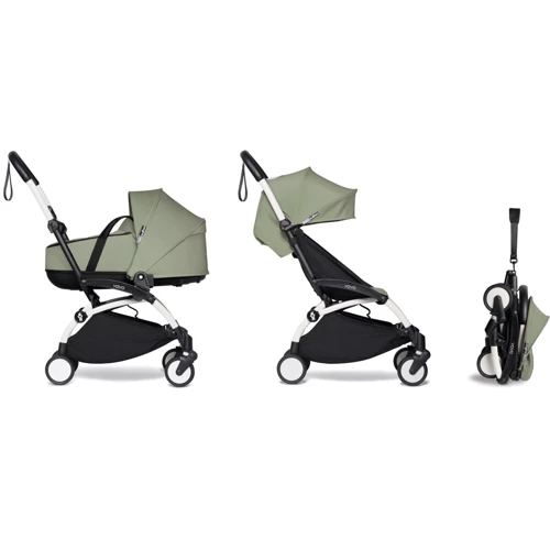 Шасі біле Babyzen YOYO² з люлькою Bassinet (без дощовика) Olive/Оливковий (BZ10109-01/595411/595511) фото 7