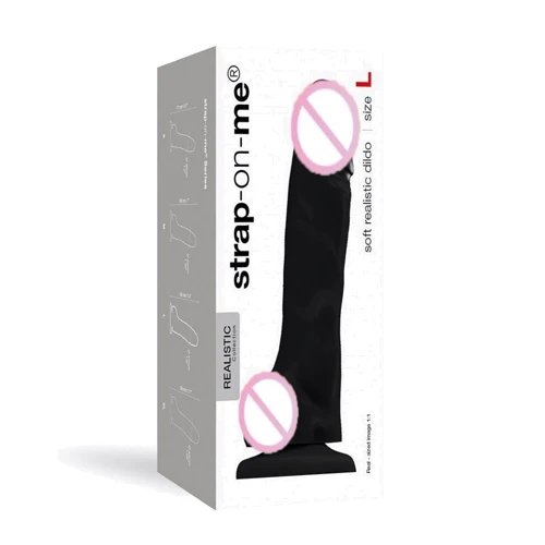 Реалистичный фаллоимитатор Strap-On-Me SOFT REALISTIC DILDO Black - Size L