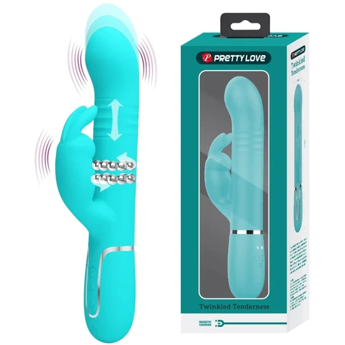 Вибратор с поступательным движением LYBAILE Pretty Love Coale Тurquoise (BW-500013-1)