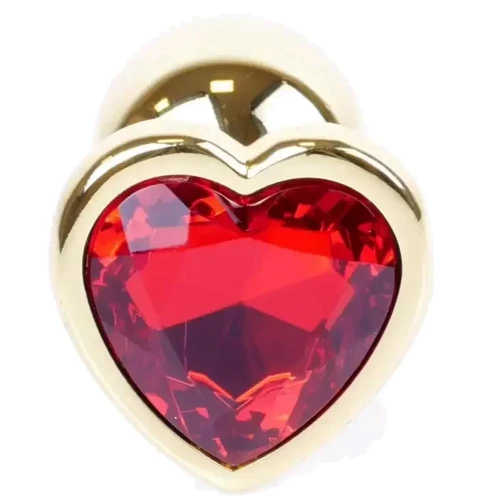 Анальная пробка Boss Series - Jewellery Gold Heart PLUG Red S (BS6400037)