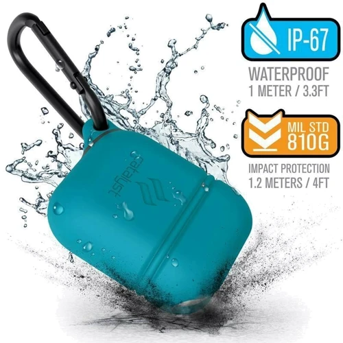 Чехол для наушников Catalyst Waterproof Case Glacier Blue (CATAPDTEAL) for Apple AirPods: Материал Силикон