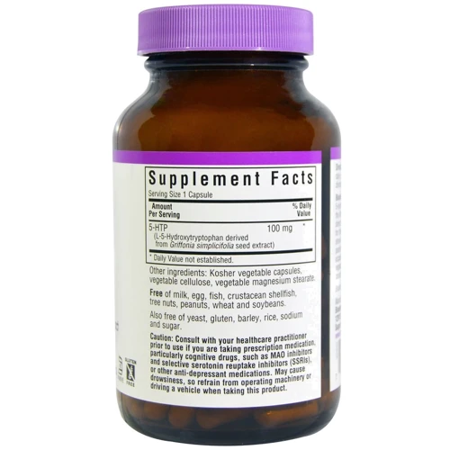 Bluebonnet Nutrition 5-HTP 100 mg, 120 Vegetable Capsules (BLB0053): Тип триптофан