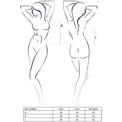Корсет со шнуровкой Passion BES CORSET black L/XL