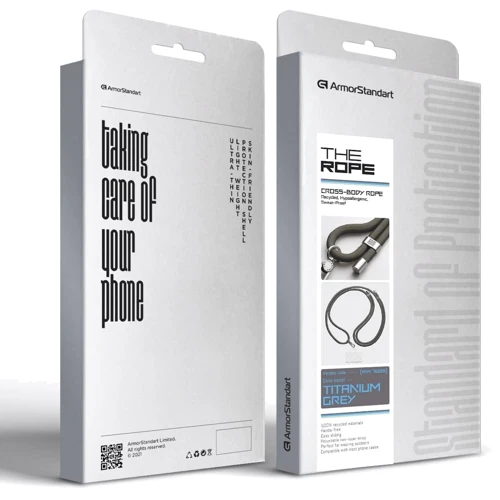 Ремешок для смартфона ArmorStandart Rope Titanium Grey with Clear holder (ARM76099) фото 5