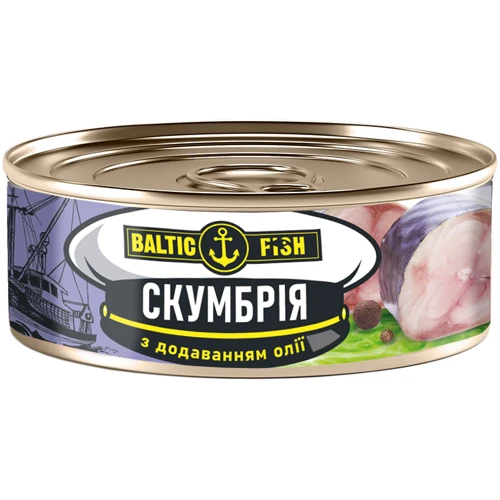 Скумбрія Baltic Fish з додаванням олії 240 г (4750897001272)