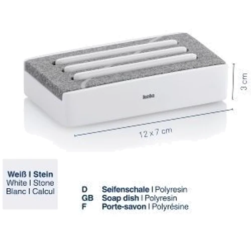 Мильниця KELA Cube білий 12х7х3 см (23691)