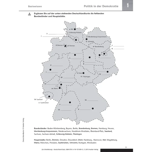 Zur Orientierung: Deutschland-Quiz: ISBN 9783191014995, 978-3-19-101499-5