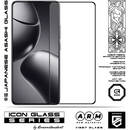 Armorstandart Tempered Glass Icon Black for Xiaomi 14T / 14T Pro (ARM79327): Материал стекло