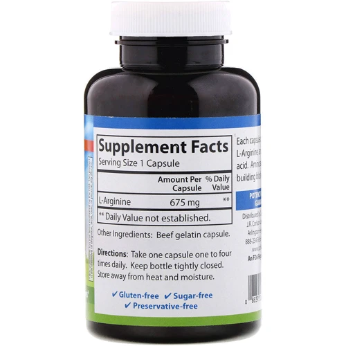 Carlson Labs L-Arginine, 675 mg, 90 Capsules (CAR-06731): Тип Аргинин