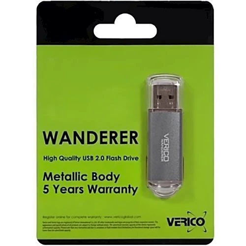 USB-флешка Verico 16GB Wanderer Grey (1UDOV-M4GYG3-NN): Объем памяти 16 GB