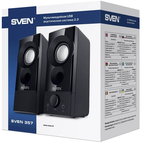 Акустична система SVEN 357 Black: Матеріал корпусу пластик