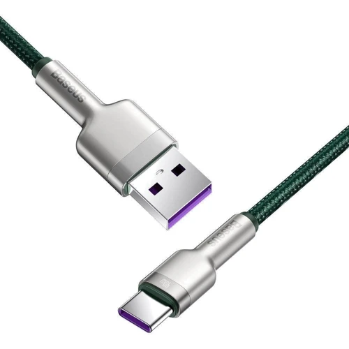 Кабель Baseus USB Cable to USB-C Cafule Metal 40W 1m Green (CATJK-A06) фото 5