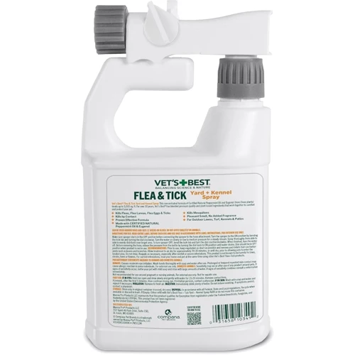 Спрей Vet`s Best Flea & Tick Yard and Kennel Spray від бліх кліщів та москітів для собак та дому 945 мл (vb10349): Країна виробник США