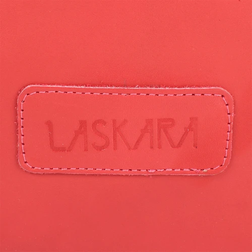 Женская сумка-мешок Laskara красная (LK-DD212-red-black-silver): Фактура Тиснение, Матовая