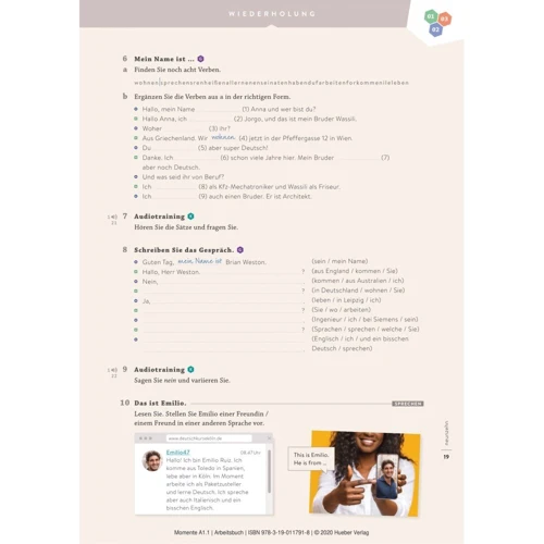 Momente A1.1: Arbeitsbuch plus interaktive Version: Количество страниц 124