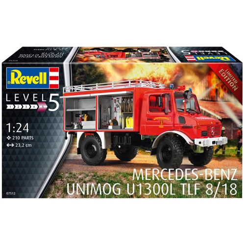Сборная модель-копия Revell Пожарная машина Unimog U1300L TLF 8/18 уровень 5 масштаб 1:24 (RVL-07512) фото 10