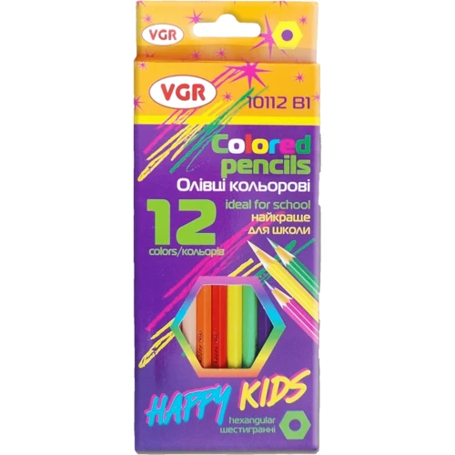 Карандаши цветныев VGR 12 цв. 10112B-1: Тип Цветные