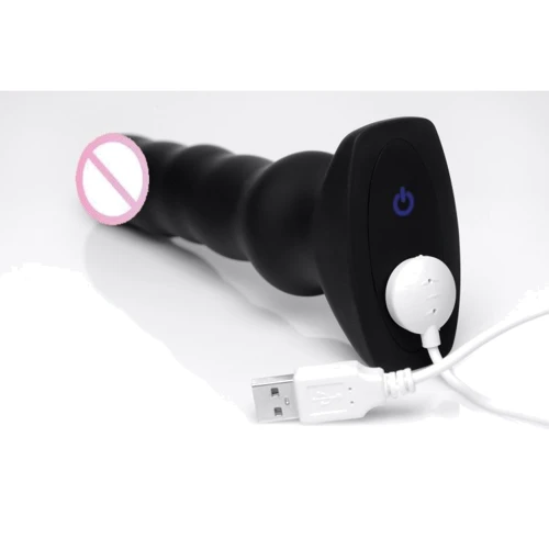 Вибратор с функцией волн Thunderplugs Silicone Vibrating Squirming Plug with Remote Control