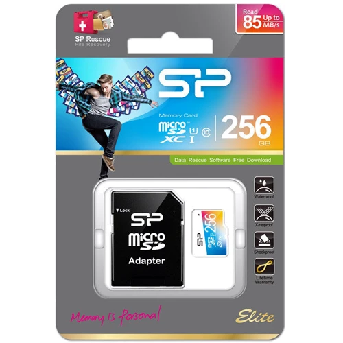 Карта памяти Silicon Power 256GB microSDXC class 10 UHS-I Elite Color (SP256GBSTXBU1V20SP)