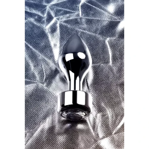 Анальная пробка с кристаллом Metal By Toyfa Silver anal plug