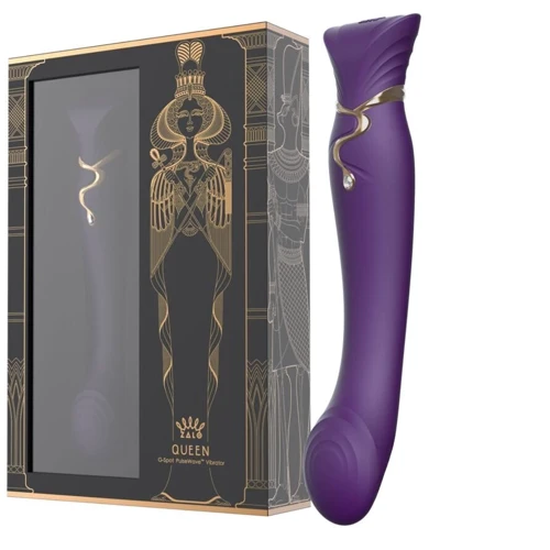 Вибратор с подогревом ZALO Queen Twilight Purple, пульсирующая жемчужина, кристалл Swarovski