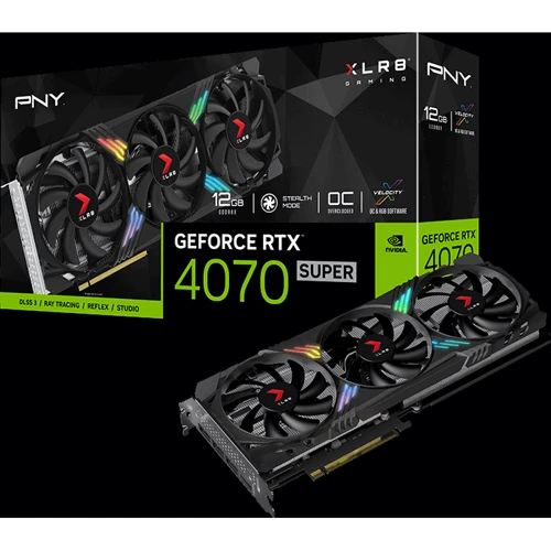 Видеокарта PNY GeForce RTX 4070 SUPER 12GB XLR8 Gaming VERTO EPIC-X RGB Overclocked Triple Fan DLSS 3 (VCG4070S12TFXXPB1-O) фото 8