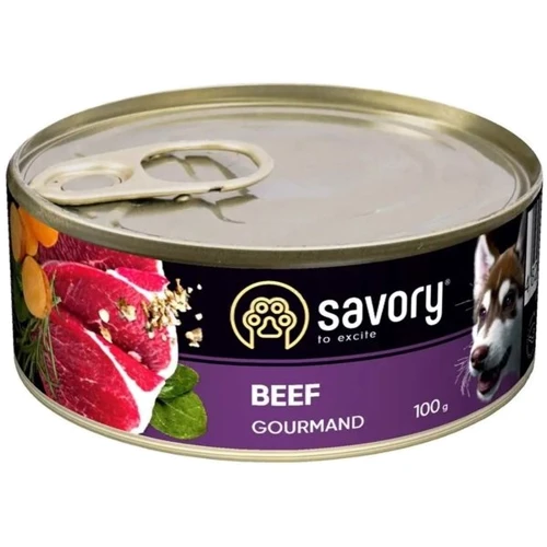 Вологий корм Savory Dog Gourmand для собак з яловичиною 100 г
