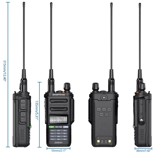 Рация Baofeng UV-9R Pro V2 black: Вид носимая
