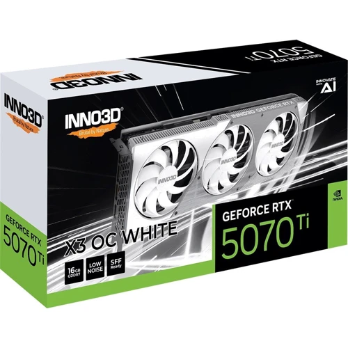 Видеокарта INNO3D GEFORCE RTX 5070 Ti X3 OC WHITE (N507T3-16D7X-176068W)