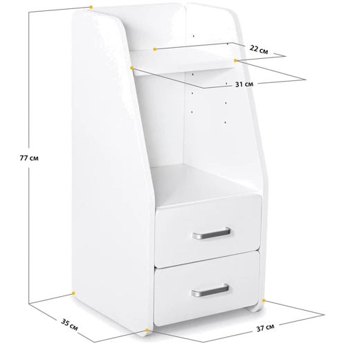 Тумбочка Mealux BD-C12 White с надстройкой (BD-C12 W): Тип Тумбочка