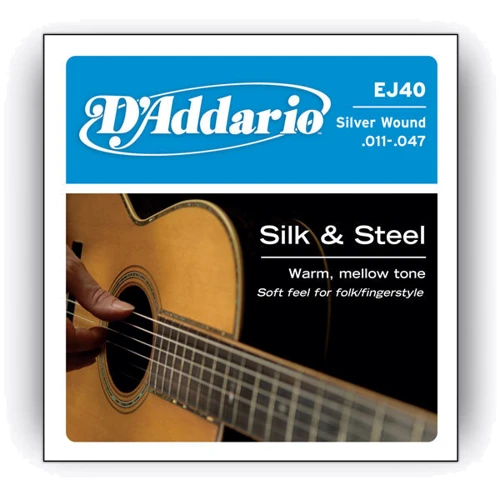 Струна для гітар Струны D`ADDARIO EJ40 SILK & STEEL FOLK 11-47: Тип Комплект струн